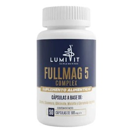 Magnesio Lumivit Fullmag Complex 5 Magnesios: Citrato + Gluconato + Glicinato + Malato De Magnesio : Con Vitamina D3 I Vitaminas Mujer Y Hombre - 90 Capsulas
