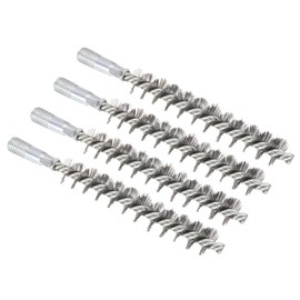 PATIKIL 20mm OD Bore Brush, 4pcs Tube Cleaning Brush Steel Wire Chimney Cleaning Brush Round Bristles M12 Threaded 170mm Length for Auto Vent Ducts Chimney Fireplace