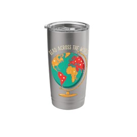 Read Across the World Vintage Globe Book Lover’s Stainless Steel Insulated Tumbler