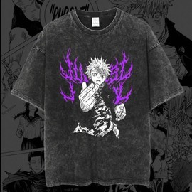 HOLLOW PURPLE GOJO VINTAGE TEE - Size: L