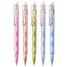 Mr. Pen- Diamond Cut Gel Pens, 5 Pack, Black Ink, Fast Dry, Retractable Fine Point 0.5mm, Aesthetic Pens for Journaling