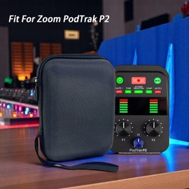 P2 Carrying Case for Zoom PodTrak P2 Podcast Recorder Accessories Waterproof Travel Hard Shell Protective Cover Replacement with Lanyard Strap