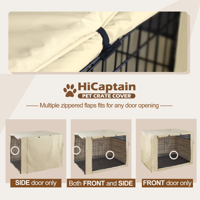 HiCaptain HiCaptain Polyester Dog Crate Cover - Durable Windproof Pet