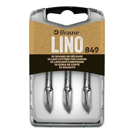 Brause 300849B - Pennini per linoleografia e da grattare per penna - Scatola da 3 sgorbie per incisione (n°849) - Produzione Tedesca