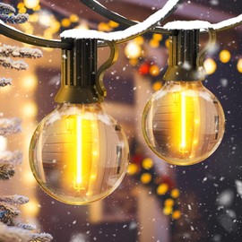 JEYMORKEY Outdoor Festoon Lights Mains Powered 20M 65FT Garden Lights Outdoor String Lights with Shatterproof G40 Bulbs for Patio, Backyard, Garden, Party, Wedding