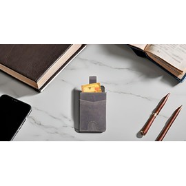 Pride and Soul Unisex - Adult Credit Card Holder with RFID Film, Women and Men Card Holder Made of Genuine Leather, EC Cards Leather Case, Leather Travel Accessories Wallet, Grey, 11 x 7 0 x 1 0 cm