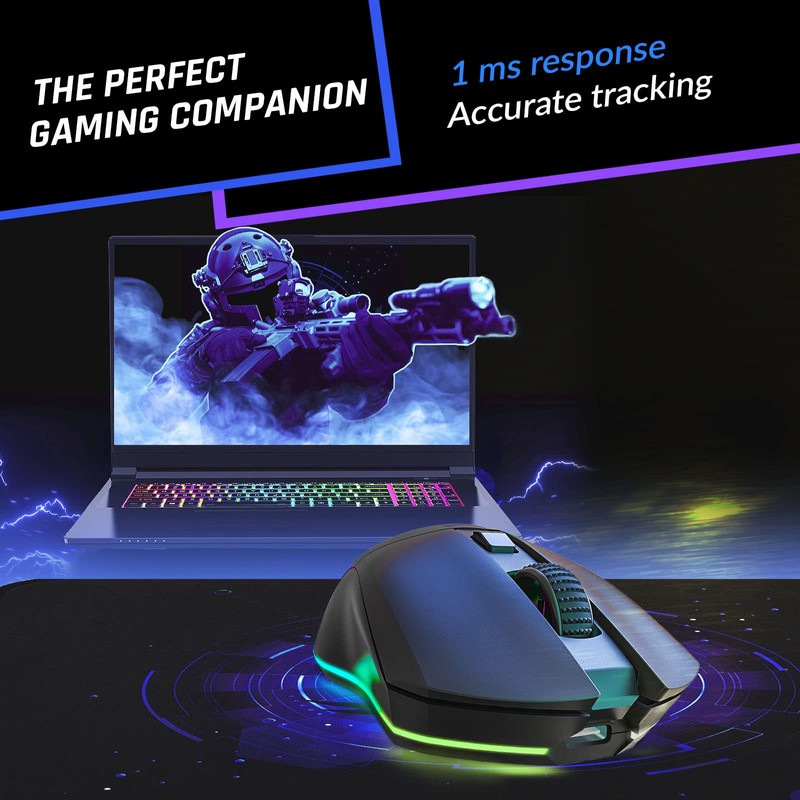 KLIM Blaze Pro Rechargeable Wireless Gaming Mouse with Charging Dock