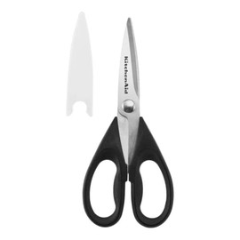 KitchenAid All Purpose Kitchen Shears with Protective Sheath Durable Stainless Steel Scissors, Dishwasher Safe, Soft Grip Comfort Handle, 8.72 Inch, Black | KitchenAid