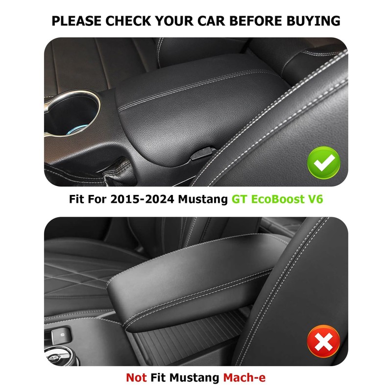 INTGET Car Center Console Cover for Ford Mustang Accessories 2015-2024