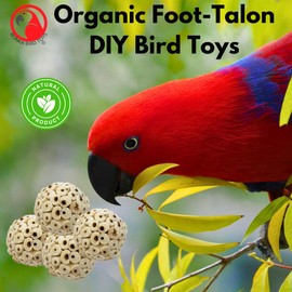 Bonka Bird Toys 2354 Pk4 Small Sola Atta Ball, 1.75"-2" Diameter, Soft Natural Sola Plant Material, Ideal Chew and Foot Toy for Conures, Ringnecks, Parakeets and Similar Breed Sizes