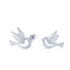 Rofeego 925 Sterling Silver Dove Bird Stud Earrings, Screw Back,