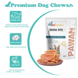 Pawant Chicken Jerky for Dogs Treats Training Snacks Dog Chew Treats Rawhide Free for Small and Large Dog 0.5lb/227g