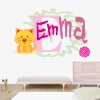 Kraftmatics Design Little Cat Custom Name Wall Decal Vinyl Sticker
