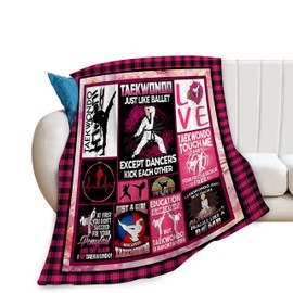 Taekwondo Blanket Taekwondo Throw Blanket Soft Fleece Flannel Tae Kwon Do Bedding Kickboxing Judo Gifts for Women Girls Lovers Adults Stuff Plush for Couch Sofa Bed Room Decor 40"X50"