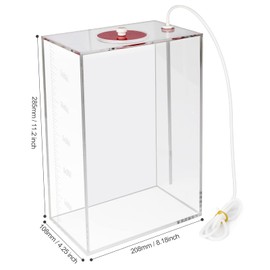 Aquarium Choice Acryli Made Liquid Storage Bucket Doing Pump Reservoir Container (4.7 * 7.4 * 10.9 Inch;5000ml/5L（Red）)