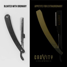 Professional Straight Razor - Ultra Exposed Straight Razor Kit with 10 Gravity Premium Blades, 2mm Exposed (Kingsman)