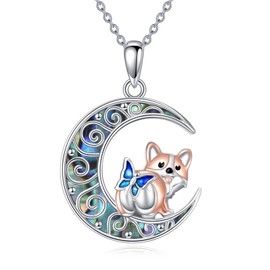 Grmdit Corgi Necklace 925 Sterling Silver Corgi Pendant Necklace Corgi Jewelry Gifts for Women Corgi Lover