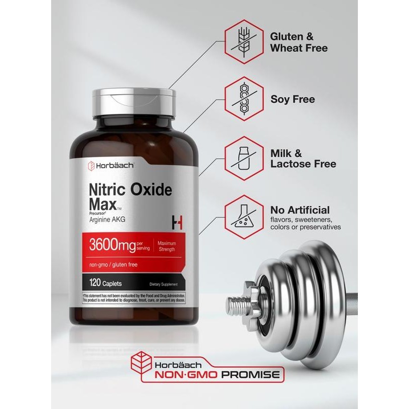 Nitric Oxide Booster 3600mg per serving | 120 Caplets