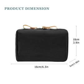 Long Keeper Small Cosmetic Bags Cute Make Up Bag Women Girls Travel Small Cosmetic Clutch Toiletry Bag Wash Bag Portable Makeup Organizer Cosmetic Zipper Pouch (Black (Inner Red))