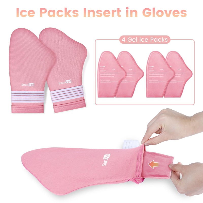 SuzziPad Replacement Ice Gel Packs for Cold Therapy Gloves and
