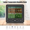 Indoor Temperature Humidity Gauge Clock Large Screen Electronic Digital Display