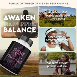 Beef Organ Supplement for Women – Supports Hormone Balance, Energy & Wellness – Grass Fed, Pasture Raised Superfood – Liver, Heart, Kidney, Bone Marrow – Collagen, CoQ10, B12 – Female Support Blend