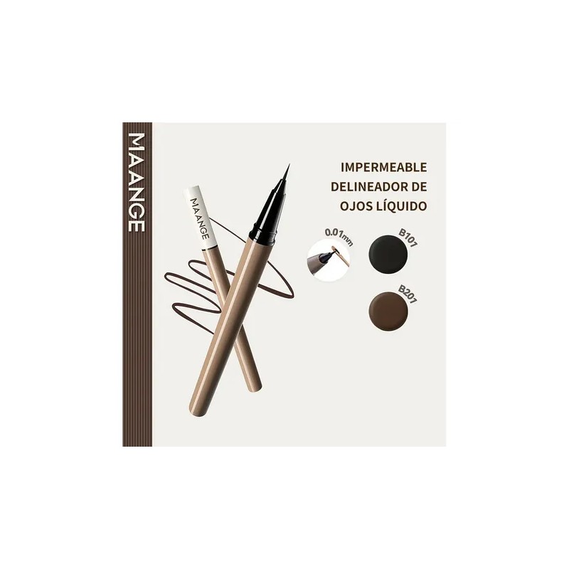 2 Pcs Delineador De Ojos Long Lasting Eye Liner Negromarrón