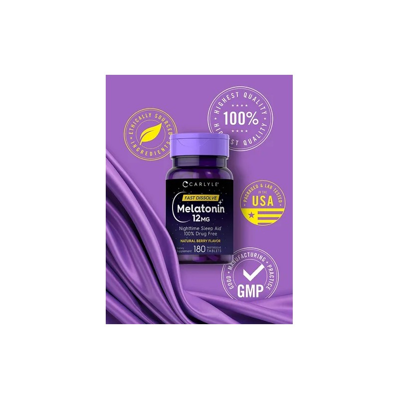 Melatonina 300 Tabletas Sabor Berry 12mg Maxima Potencia Sabor Bayas
