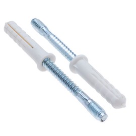 M8x100mm Hanger Bolts, Double Ended Dowel Screw, Wall Screw, Rod Hanger, Hammer-in Stud With Nylon Wall Plug Fixing, Zinc Plated Headless Fastener With Hexagon Bit, Machine and Lag Threaded (10 pack)