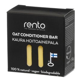 RENTO Oat Conditioner Bar 50 g (0.11 Lbs) with Oat Oil and Organic Argan Oil, Solid Conditioner For All Hair Types, Soap-free and Sulfate-free Shampoo, No Added Fragrances, 100% Natural and Vegan
