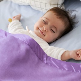 Pro Goleem Fleece Baby Blanket with 2 Inch Satin Trim Soft Plush Blanket for Boys and Girls for Babies Purple 30''x40''