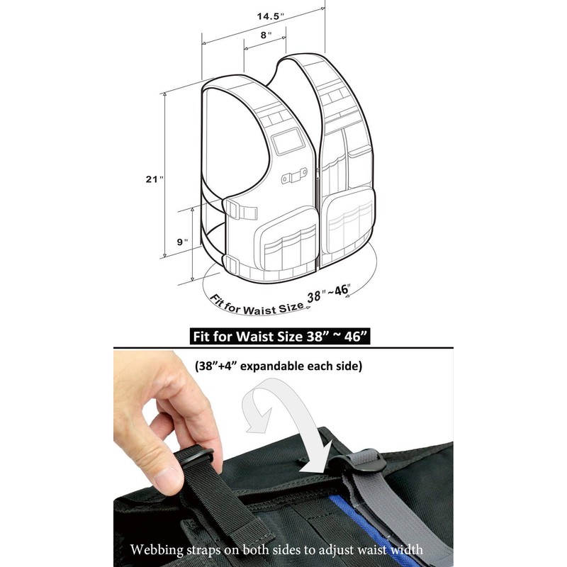 Niche Heavy Duty Tool Vest for Men – Adjustable Work