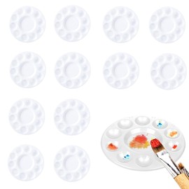 Paint Tray Palettes,12PCS Paint Tray Palettes PVC, CuiCanfla Art Painting Palettes with 10 Wells for Oil Acrylic Watercolor DIY Craft Professional Art Painting