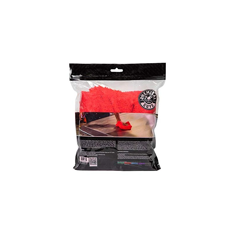 Chemical Guys Toalla de Microfibra sin Bordes, roja, 16" x