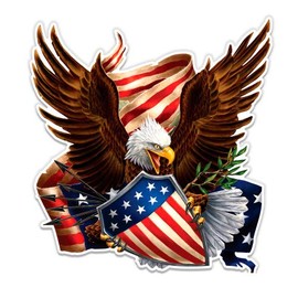 GT Graphics American Eagle Shield Patriotic - Vinyl Sticker Waterproof Decal
