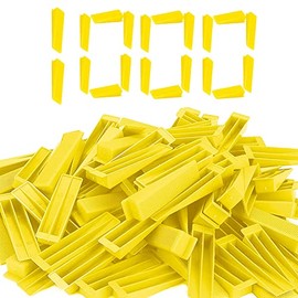 Reusable Leveling Wedges,Reusable Tile Leveling System Wedges for 1/8" Spacers,1/16" Spacers,1/32" Spacersand Tile Leveling System Kit,for Tile Leveler Installation(1000Pcs, Yellow)