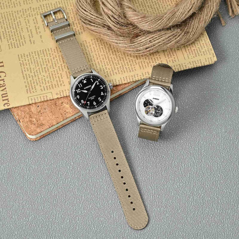 [Anbeer] Nylon Watch Band, Two-Piece Quick Release Replacement Strap with