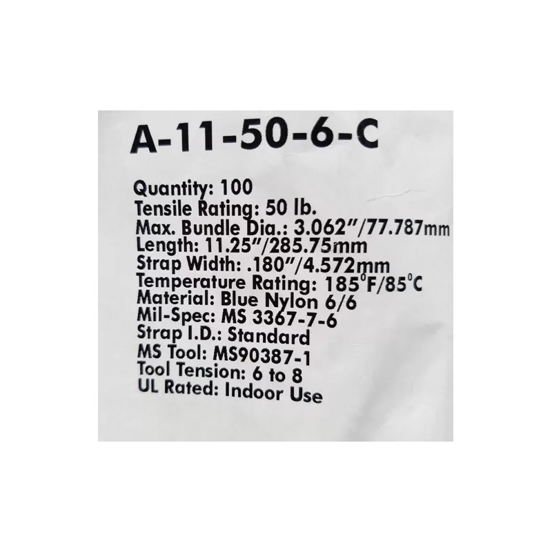 AKLESIS Zip Ties 11" Blue Cable Zip Ties - 500