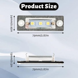 2PCS LED Number Plate Light Canbus Error Free, License Plate Lamp for VW Transporter T5 Caddy Golf Plus Jetta Passat, for Camper Accessories, Waterproof 6500K White Rear Number Plate UK