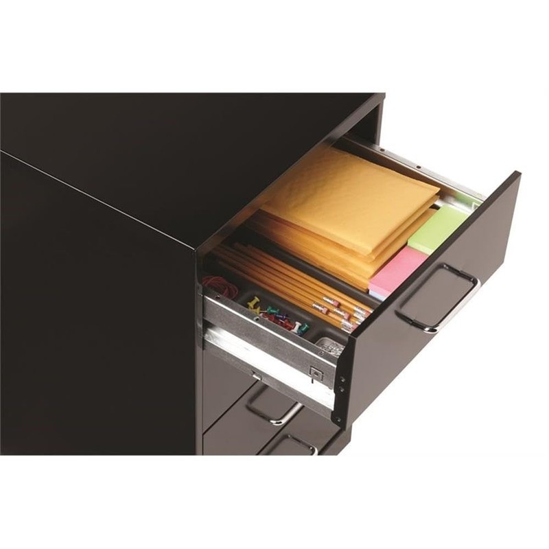 Pemberly Row Contemporary 18" Deep 4 Drawer Metal Mobile Organizer