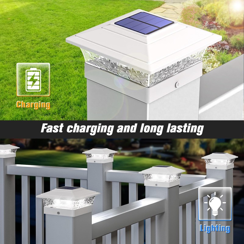 Solar Post Cap Lights Outdoor 12pack, Waterproof Fence Post Lights