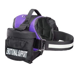 Emotional Support Dog Harness Vest with Removable Saddle Bag Backpack Carrier Traveling. 2 Removable Emotional Support Reflective Patches.