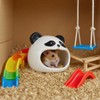 WishLotus Ceramic Hamster Hideout, Panda Shape Hamster House and Habitat,