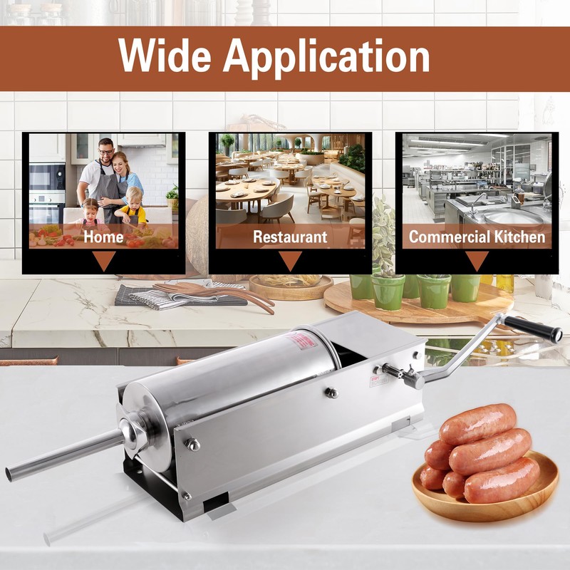 Hakka Sausage Stuffer 2 Speed Stainless Steel Vertical Sausage Maker