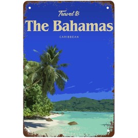 Funny Metal Sign Visit The Bahamas Retro Tin Sign Wall Art Man Cave Kitchen Farm Bar Restaurant 8 * 12Inch