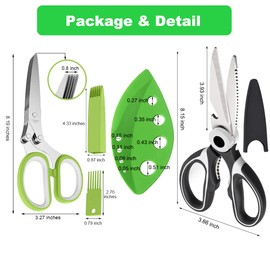 3 Pack Herb Scissors Herb Stripper Tools Kits Stainless Steel Heavy Duty Meat Scissors