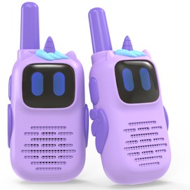 Holiky Purple Walkie Talkies with Silicone Cover, Toys for 3-4 Year Old Girls Boys, Kids Walkie Talkies 1000FT Range 2 Way RadioToy Christmas Birthday Gifts for 6-10 Year Old Girls Boys