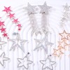 Rhinestone Big Star Dangle Earrings for Women, Long Tassel Stars