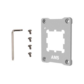 Qunyince AM5 CPU Holder, AM5 Anti-Bending Contact Frame with 4Pcs Screws & 1x Screwdriver, Corrective Anti-Bending Fixing Frame (Silver)