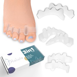 Haluto 3 Pairs / 6 Pieces Toe Separators for All Toes - Toe Separators for Overlapping Toes - Toe Spacer - Bunion Correction - Hammer Toe Correction - Toe Straightener - Correct Toes - Toe Separator